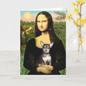 Chihuahua (BlueTan) - Mona Lisa Karte (Gelbe Blume)
