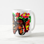 Chihuahua-Blumen Kaffeetasse (VorderseiteRechts)