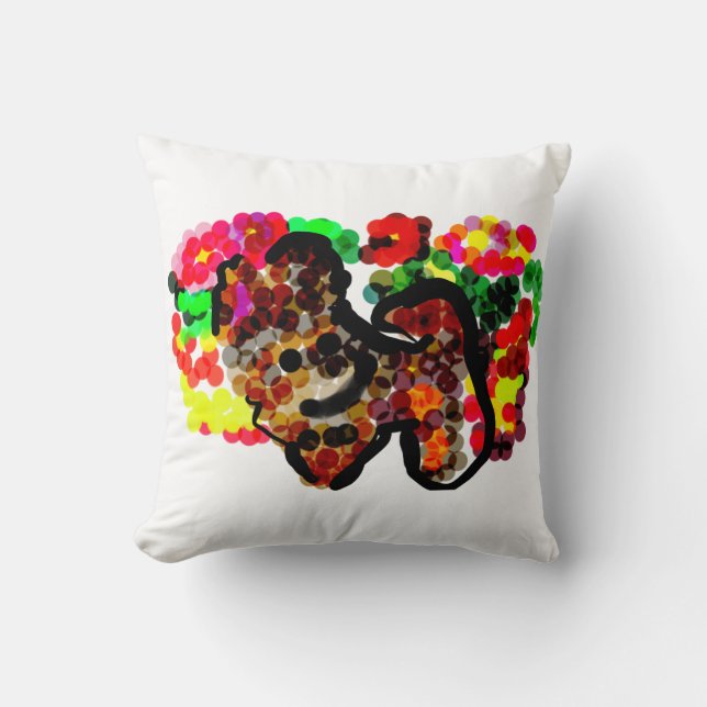 Chihuahua-Blumen Kissen (Vorderseite)