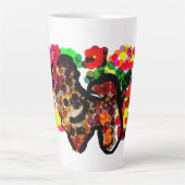 Chihuahua-Blumen Milchtasse (Vorderseite)