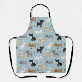 Chihuahua Bones and Paws Blue Apron Schürze (Vorderseite)