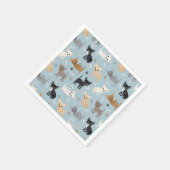 Chihuahua Bones and Paws Blue Napkins Serviette (Ecke)