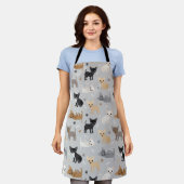 Chihuahua Bones and Paws Gray Apron Schürze (Getragen)