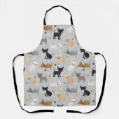 Chihuahua Bones and Paws Gray Apron Schürze (Vorderseite)