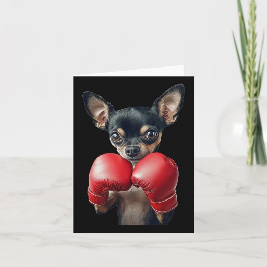 Chihuahua Boxing Karte (Vorderseite)