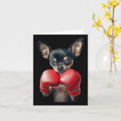 Chihuahua Boxing Karte (Gelbe Blume)