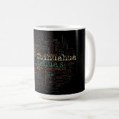 Chihuahua Breed Typografie Kaffeetasse (VorderseiteRechts)