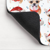 Chihuahua Breed Watercolor Dog Muster Weihnachten Mousepad (Ecke)
