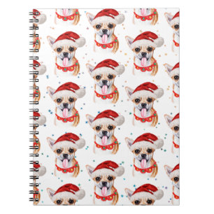 Chihuahua Breed Watercolor Dog Muster Weihnachten Notizblock