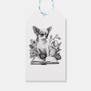 Chihuahua Buch Kaffee Tee Lesen Geschenkanhänger