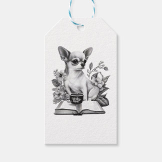Chihuahua Buch Kaffee Tee Lesen Geschenkanhänger