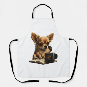 Chihuahua Buch Kaffee Tee Lesen Schürze