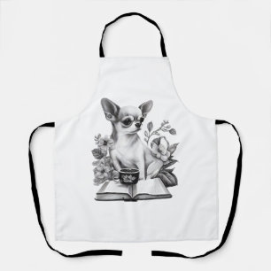 Chihuahua Buch Kaffee Tee Lesen Schürze