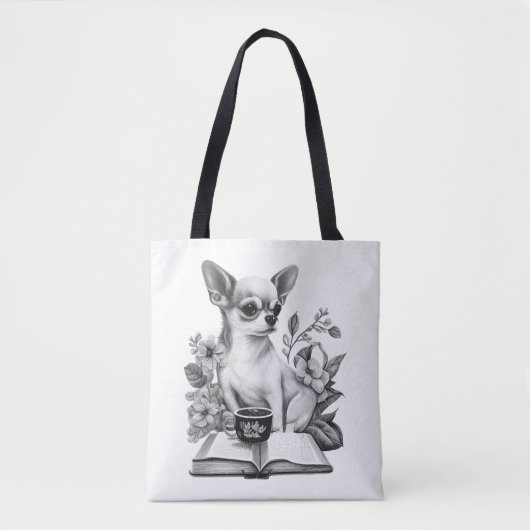 Chihuahua Buch Kaffee Tee Lesen Tasche (Vorderseite)