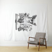 Chihuahua Buch Kaffee Tee Lesen Wandteppich (Beispiel (Horizontal))