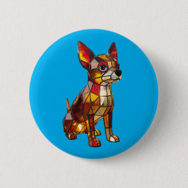 Chihuahua-Buntglas-Knopf Button