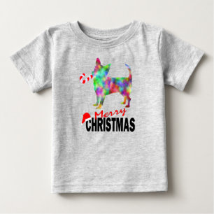 Chihuahua & Candy Cane Frohe Weihnachten Toddler-S Baby T-shirt