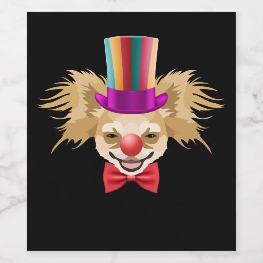 Chihuahua Carnival Clown Weinetikett (Einzelnes Label)