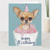 Chihuahua Cartoon Anime Cupcake Paws Karte (Vorderseite)