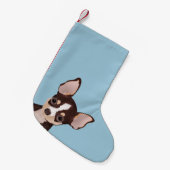 Chihuahua-Cartoon Kleiner Weihnachtsstrumpf (Vorderansicht (hängend))