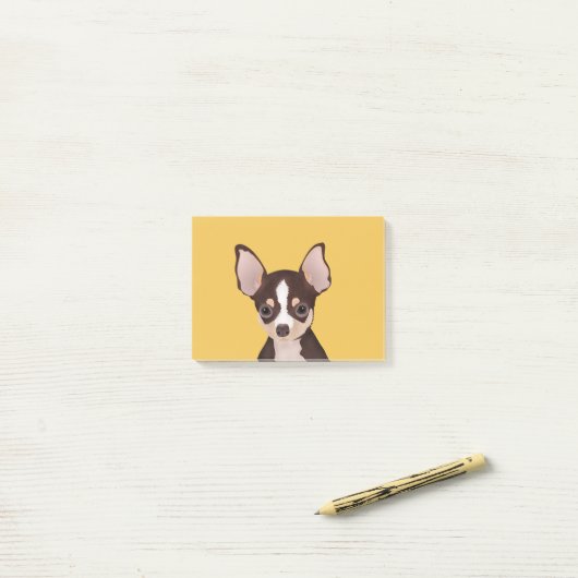 Chihuahua-Cartoon Post-it Klebezettel (Auf Schreibtisch)