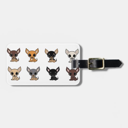 Chihuahua-Cartoonfarben Gepäckanhänger (Vorderseite horizontal)