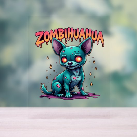 Chihuahua Chi Chichi Chiwawa Zombie Dog Halloween Acrylschild (Neutral)