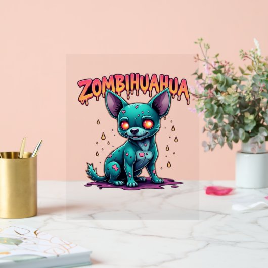 Chihuahua Chi Chichi Chiwawa Zombie Dog Halloween Acrylschild (Hochzeit)
