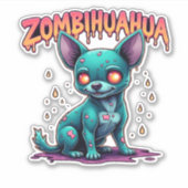 Chihuahua Chi Chichi Chiwawa Zombie Dog Halloween Aufkleber (Vorderseite)