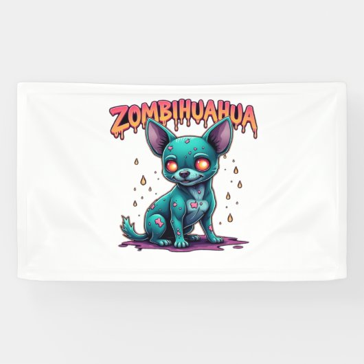 Chihuahua Chi Chichi Chiwawa Zombie Dog Halloween Banner (Horizontal)