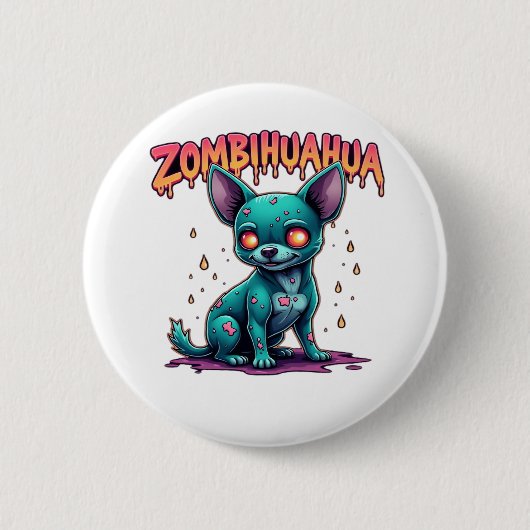 Chihuahua Chi Chichi Chiwawa Zombie Dog Halloween Button (Vorderseite)