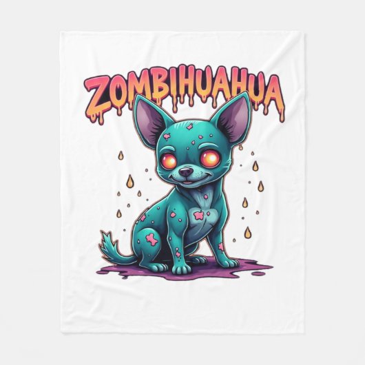 Chihuahua Chi Chichi Chiwawa Zombie Dog Halloween Fleecedecke (Vorderseite)
