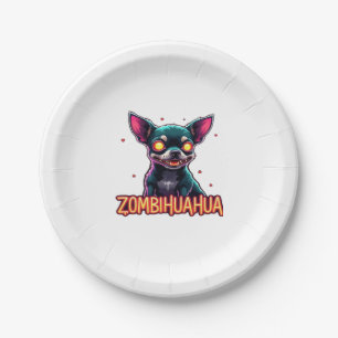 Chihuahua Chi Chichi Chiwawa Zombie Dog Halloween Pappteller