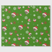 Chihuahua Chi Weihnachtsmannmütze Geschenkpapier (Flach)