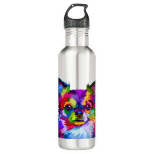 Chihuahua, Chihuahua-Hund, bunte Chihuahua Edelstahlflasche