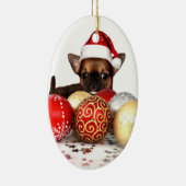 Chihuahua christma Verzierung Keramik Ornament (Rechts)