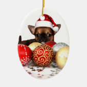 Chihuahua christma Verzierung Keramik Ornament (Vorne)