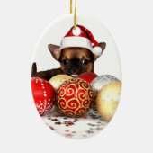Chihuahua christma Verzierung Keramik Ornament (Hinten)