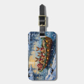 Chihuahua Christmas Boat Holiday Gepäckanhänger (Vorderseite vertikal)