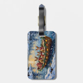 Chihuahua Christmas Boat Holiday Gepäckanhänger (Rückseite vertikal)