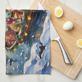 Chihuahua Christmas Boat Holiday Geschirrtuch (Viertel Falte)