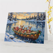 Chihuahua Christmas Boat Holiday Karte (Gelbe Blume)