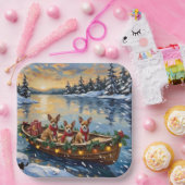 Chihuahua Christmas Boat Holiday Pappteller (Party)