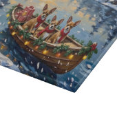 Chihuahua Christmas Boat Holiday Schneidebrett (Ecke)