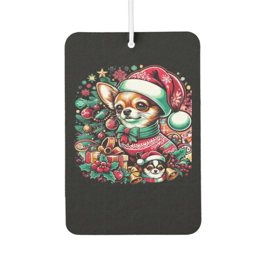 Chihuahua Christmas Cheer! Classic T-Shirt Autolufterfrischer (Vorderseite)