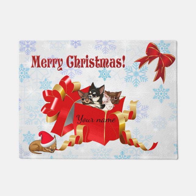 Chihuahua Christmas Doormat Fußmatte (Vorderseite)