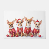 Chihuahua Christmas Dress Santa Hat Fußmatte (Vorderseite)