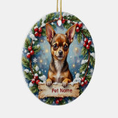 Chihuahua Christmas Keramik Ornament (Rechts)