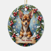 Chihuahua Christmas Keramik Ornament (Links)