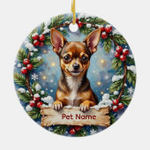 Chihuahua Christmas Keramik Ornament (Hinten)